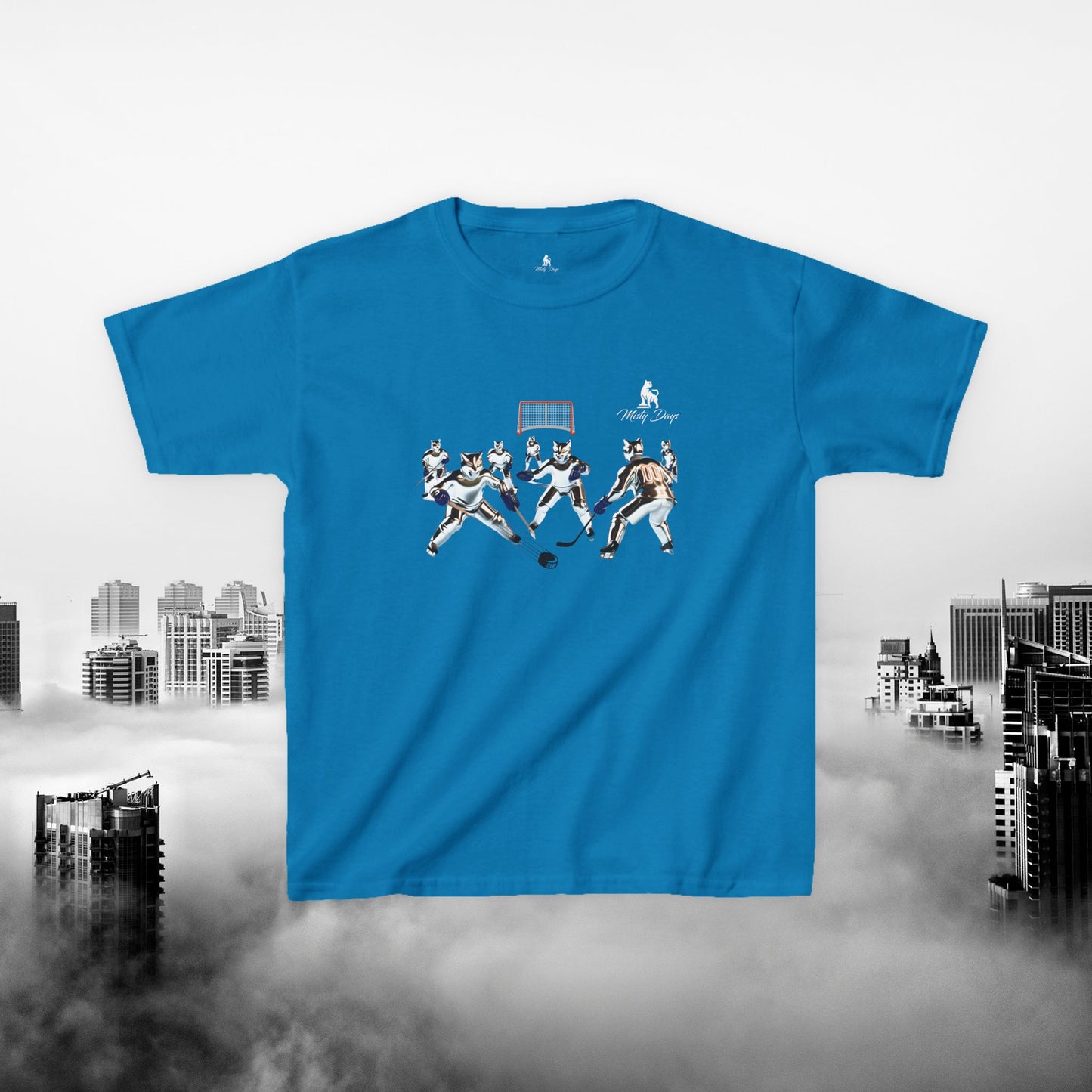 Chrome Cat Ice Hockey Game - Kids T-Shirt