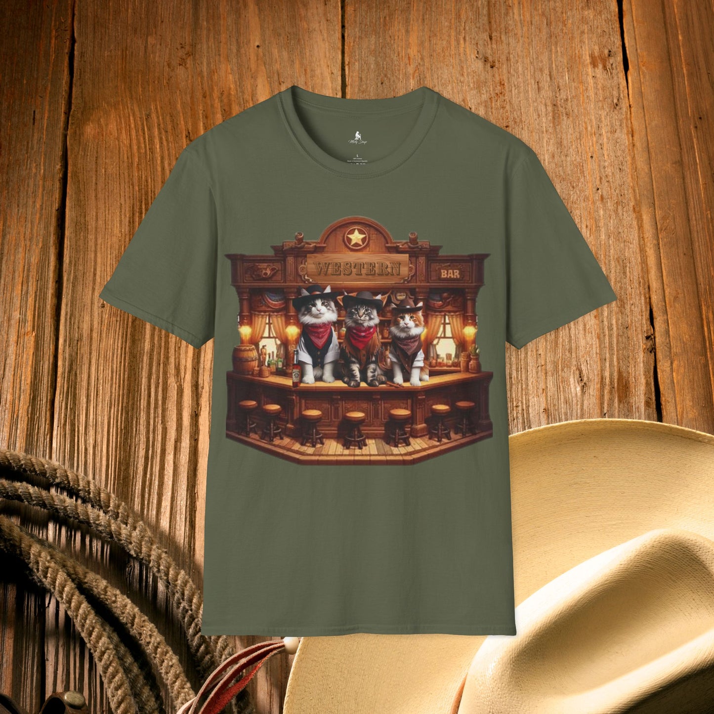 Maine Coon Cat Western Saloon Unisex T-Shirt
