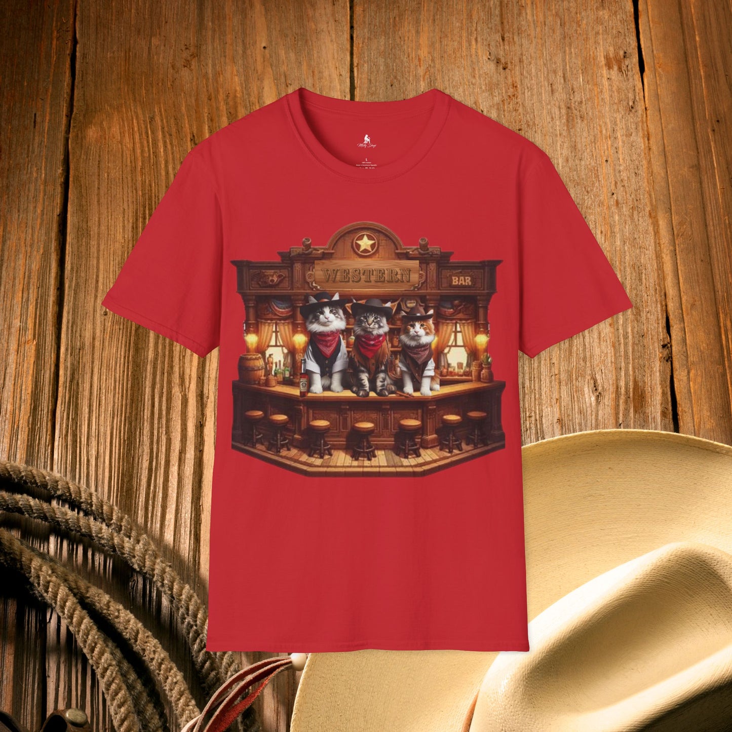 Maine Coon Cat Western Saloon Unisex T-Shirt