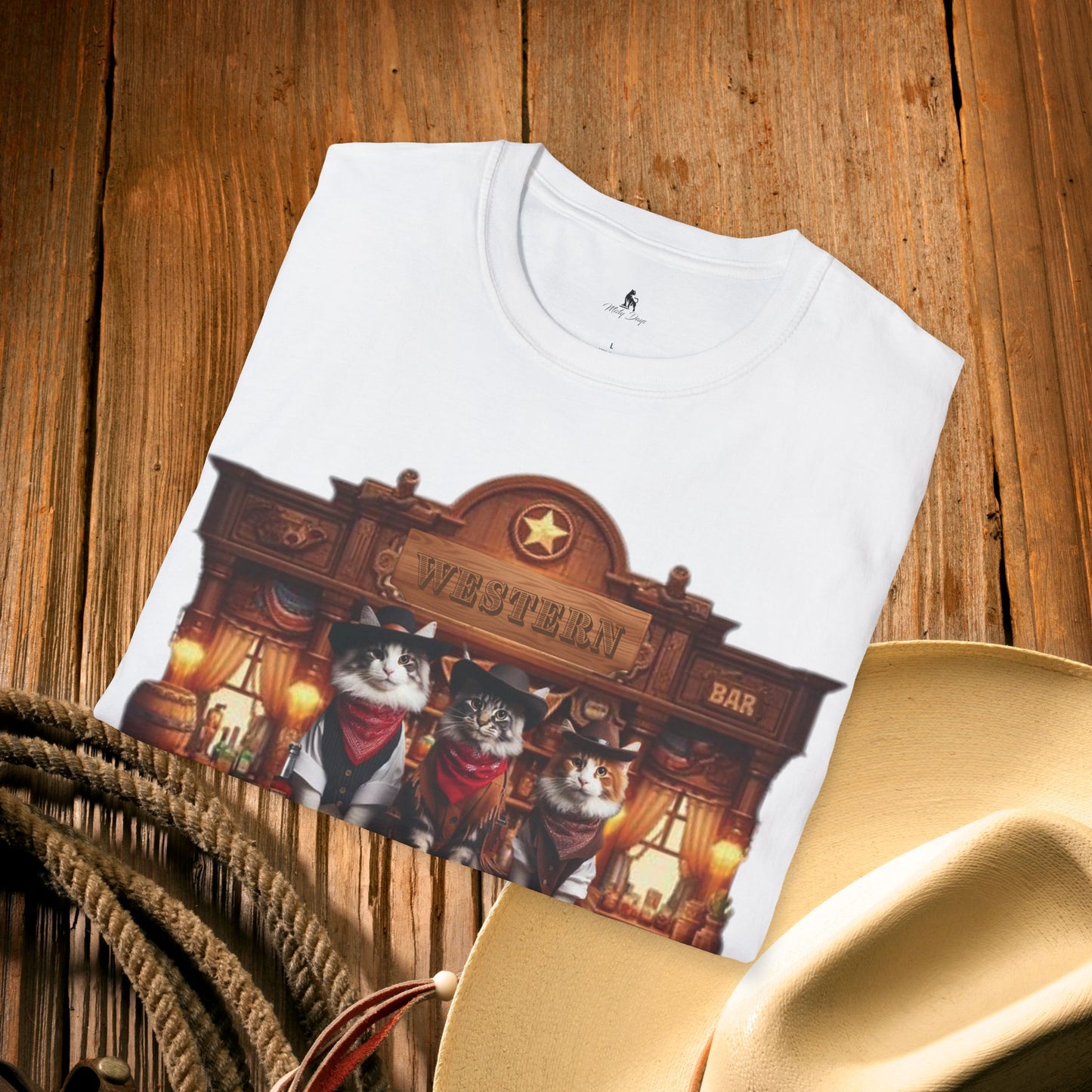 Maine Coon Cat Western Saloon Unisex T-Shirt