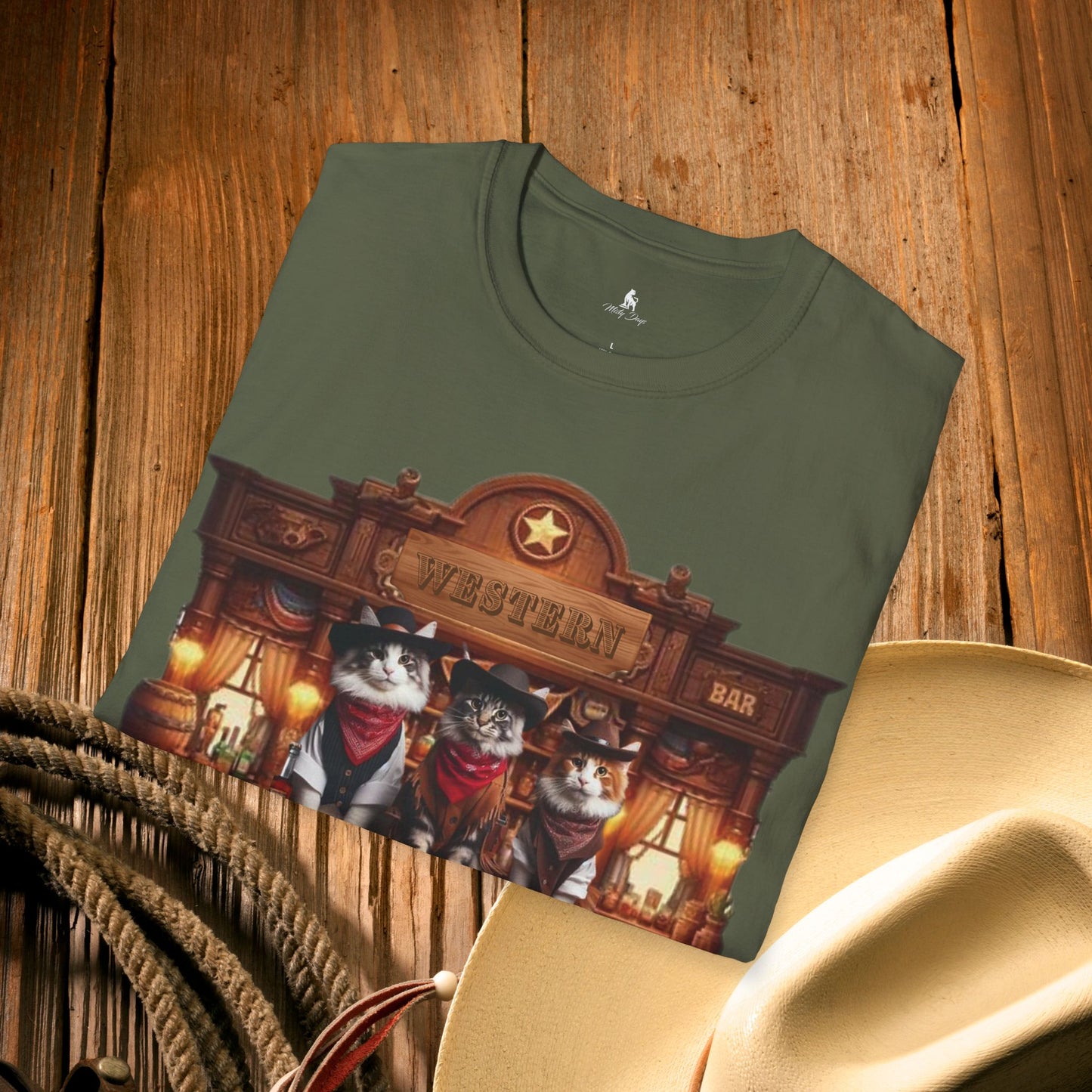 Maine Coon Cat Western Saloon Unisex T-Shirt