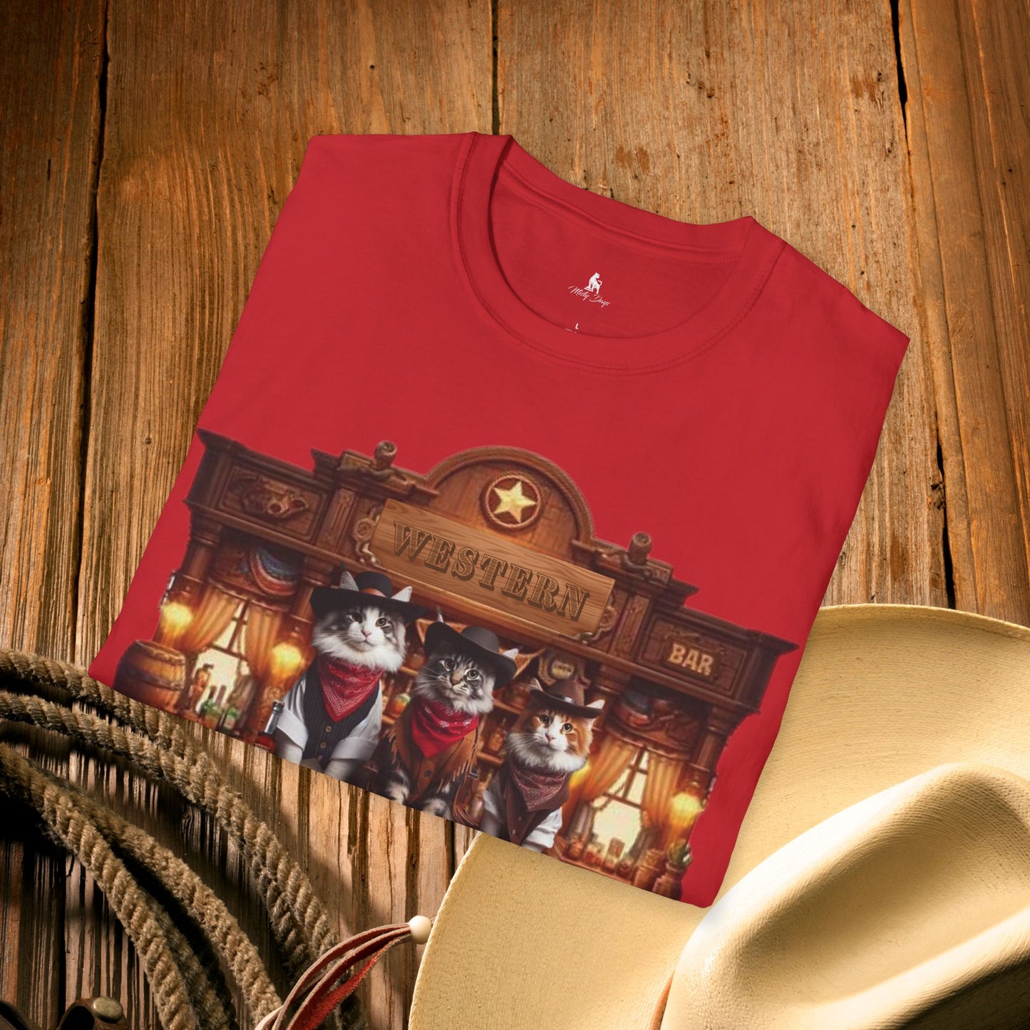 Maine Coon Cat Western Saloon Unisex T-Shirt