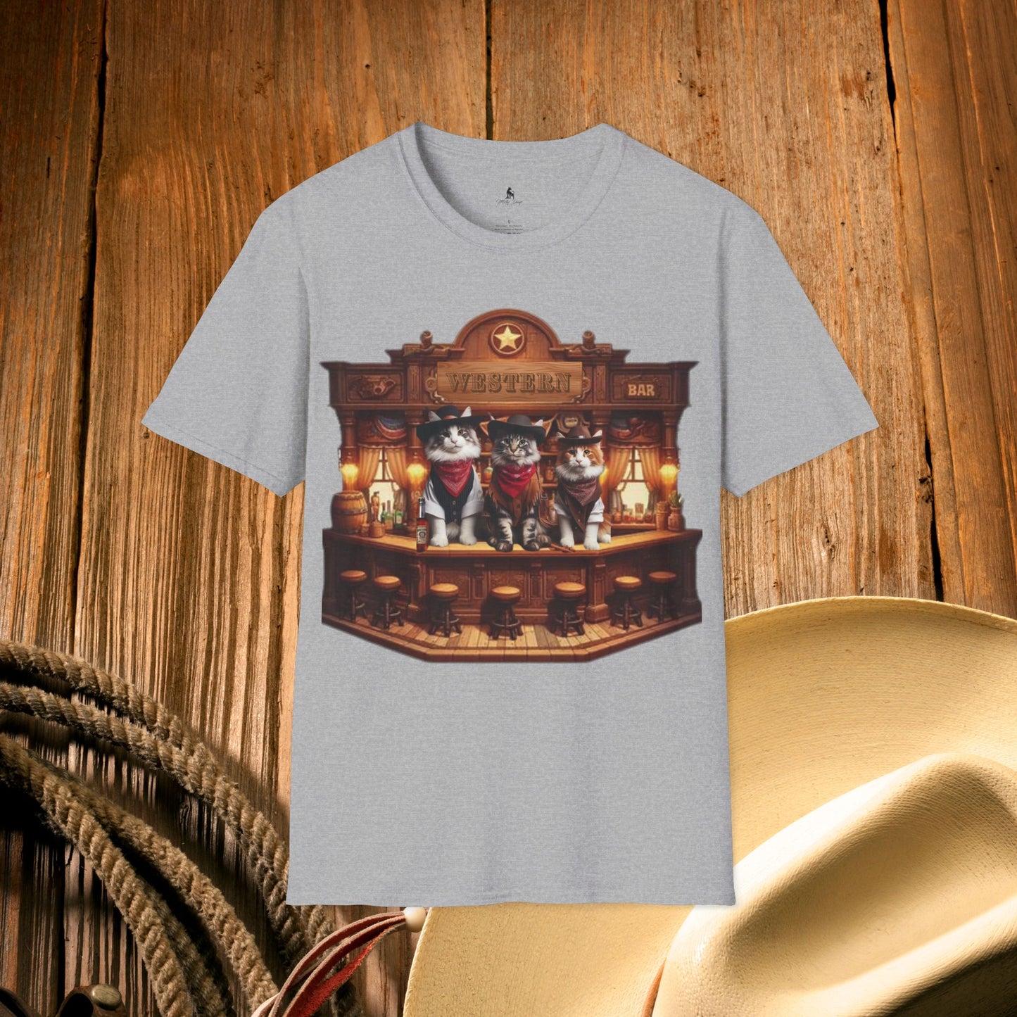 Maine Coon Cat Western Saloon Unisex T-Shirt
