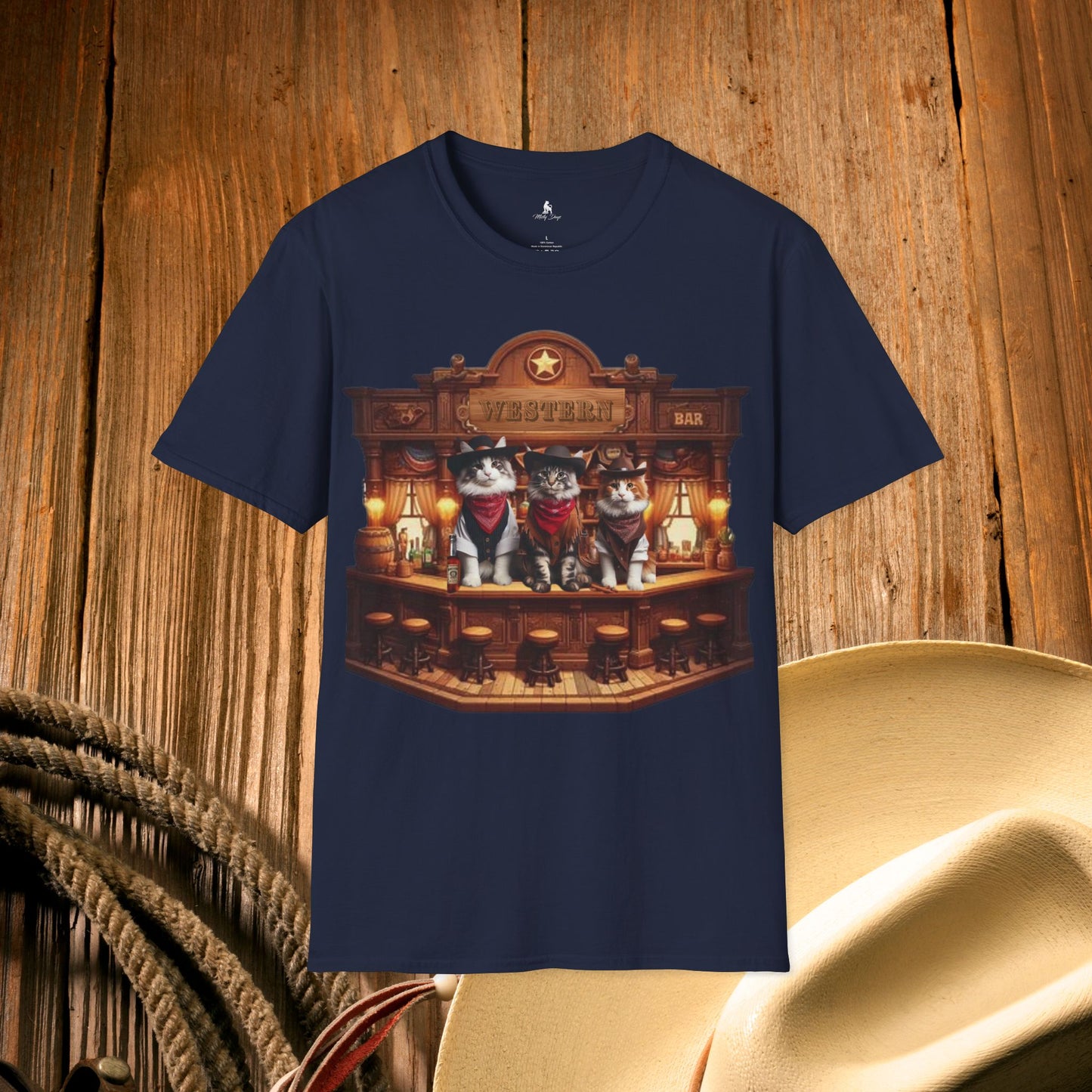 Maine Coon Cat Western Saloon Unisex T-Shirt