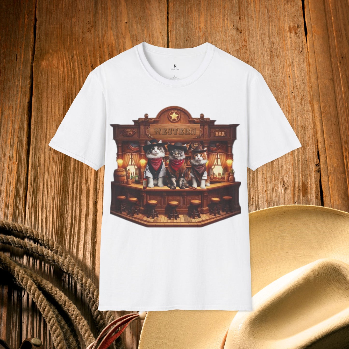 Maine Coon Cat Western Saloon Unisex T-Shirt