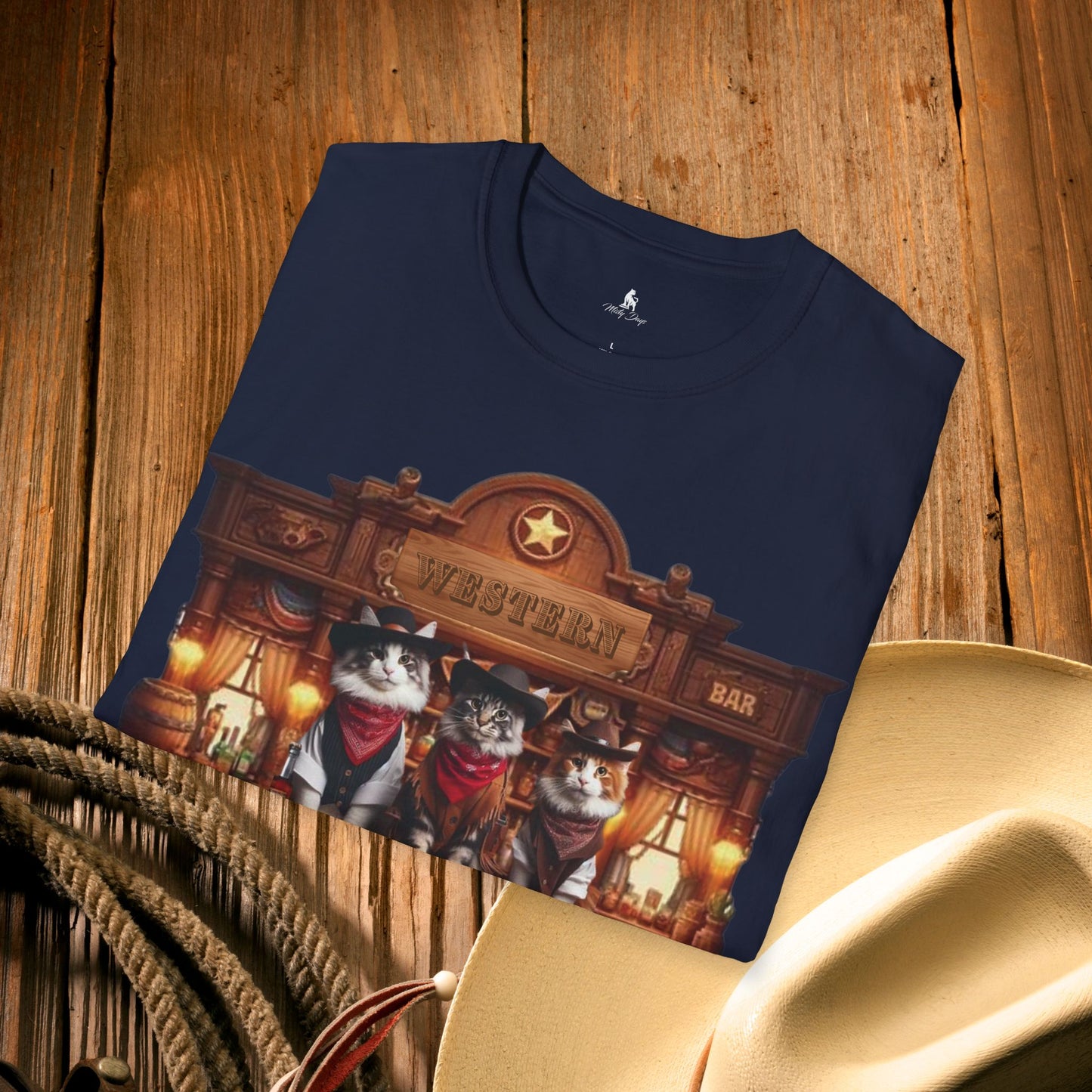 Maine Coon Cat Western Saloon Unisex T-Shirt