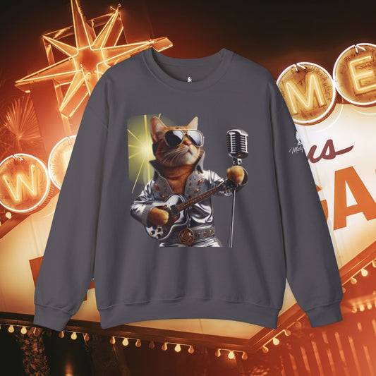 Crewneck Sweatshirt - Ginger Cat Elvis Tribute