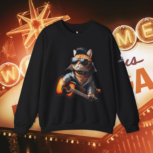 Crewneck Sweatshirt - Elvis' 68 Comeback Special Ginger Cat Design