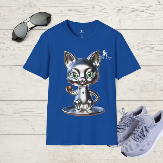 Chrome Kitty Soft style T-Shirt - Espresso Lover Cat Design